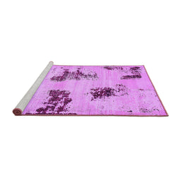 Sideview of Machine Washable Abstract Purple Modern Area Rugs, wshabs749pur