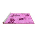 Sideview of Machine Washable Abstract Pink Modern Rug, wshabs749pnk