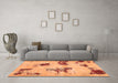 Machine Washable Abstract Orange Modern Area Rugs in a Living Room, wshabs749org