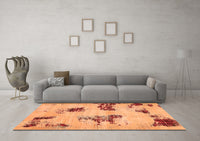 Machine Washable Abstract Orange Modern Rug, wshabs749org