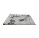 Sideview of Machine Washable Abstract Gray Modern Rug, wshabs749gry