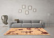 Machine Washable Abstract Brown Modern Rug in a Living Room,, wshabs749brn