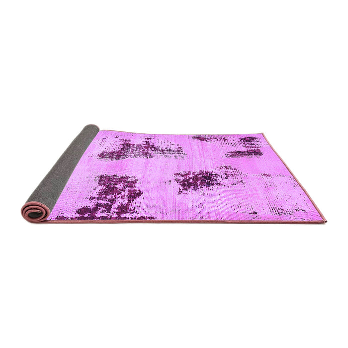 Sideview of Abstract Purple Modern Rug, abs749pur
