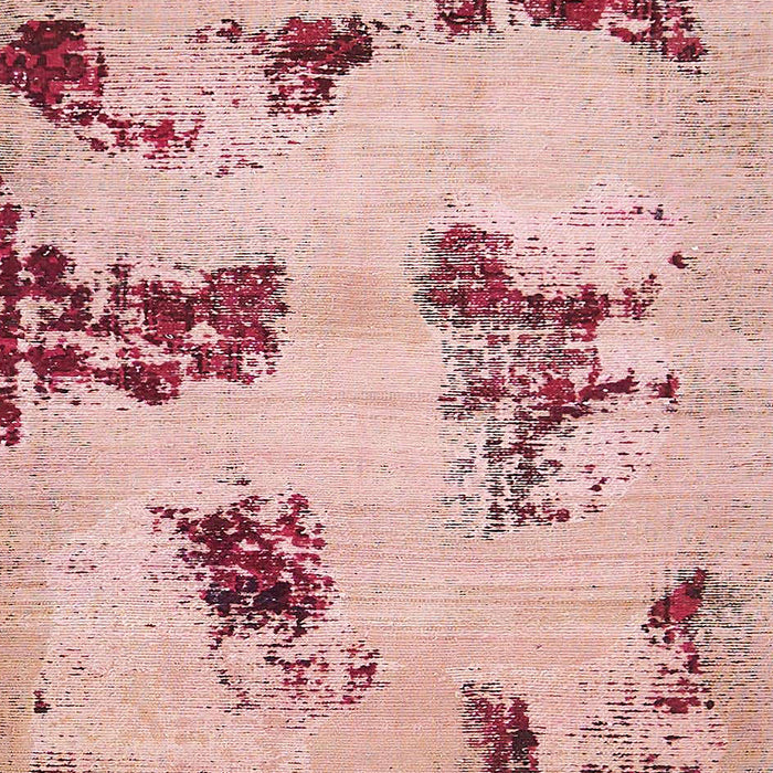 Machine Washable Abstract Deep Rose Pink Rug, wshabs749