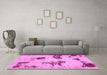 Machine Washable Abstract Pink Modern Rug in a Living Room, wshabs749pnk