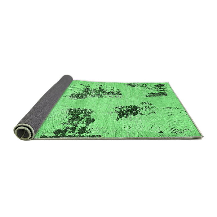Sideview of Abstract Emerald Green Modern Rug, abs749emgrn
