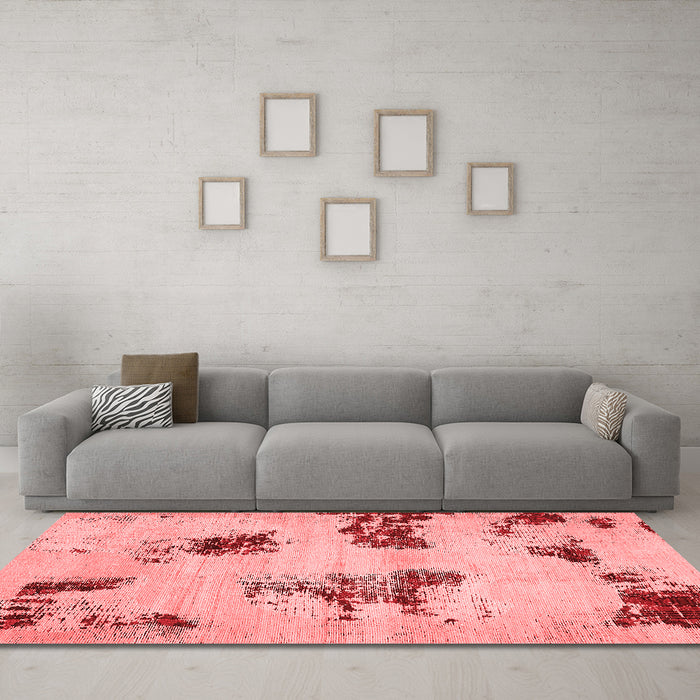 Modern Red Washable Rugs