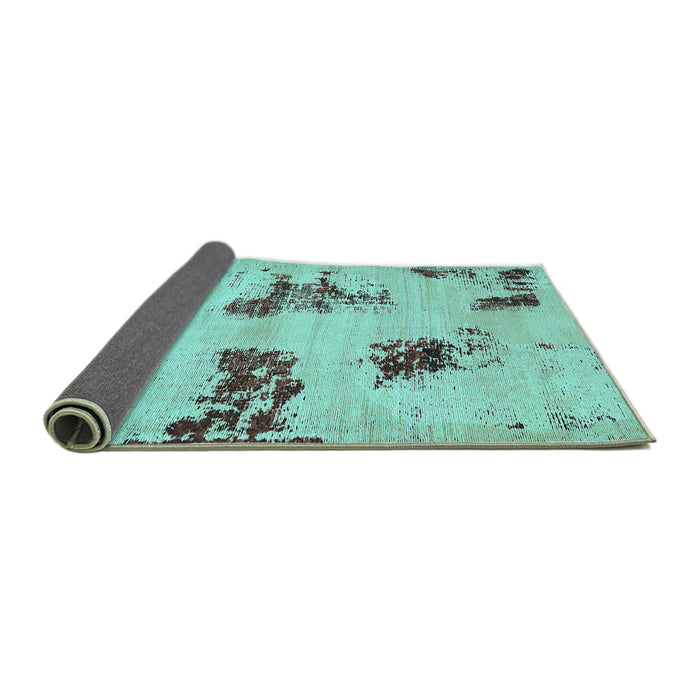 Sideview of Abstract Turquoise Modern Rug, abs749turq