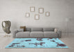 Machine Washable Abstract Light Blue Modern Rug in a Living Room, wshabs749lblu