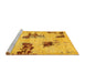 Sideview of Machine Washable Abstract Yellow Modern Rug, wshabs749yw