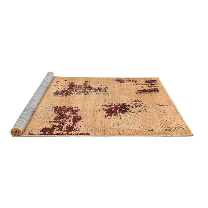 Sideview of Machine Washable Abstract Brown Modern Rug, wshabs749brn