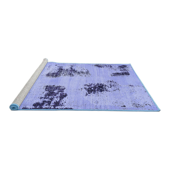 Sideview of Machine Washable Abstract Blue Modern Rug, wshabs749blu