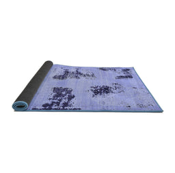 Sideview of Abstract Blue Modern Rug, abs749blu