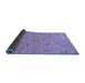 Sideview of Abstract Blue Modern Rug, abs74blu