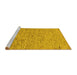 Sideview of Machine Washable Abstract Yellow Modern Rug, wshabs74yw