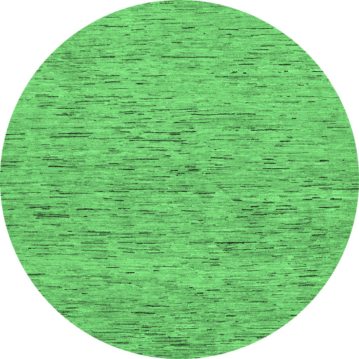 Round Abstract Emerald Green Modern Rug, abs74emgrn
