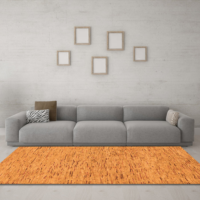 Machine Washable Abstract Orange Modern Area Rugs in a Living Room, wshabs74org