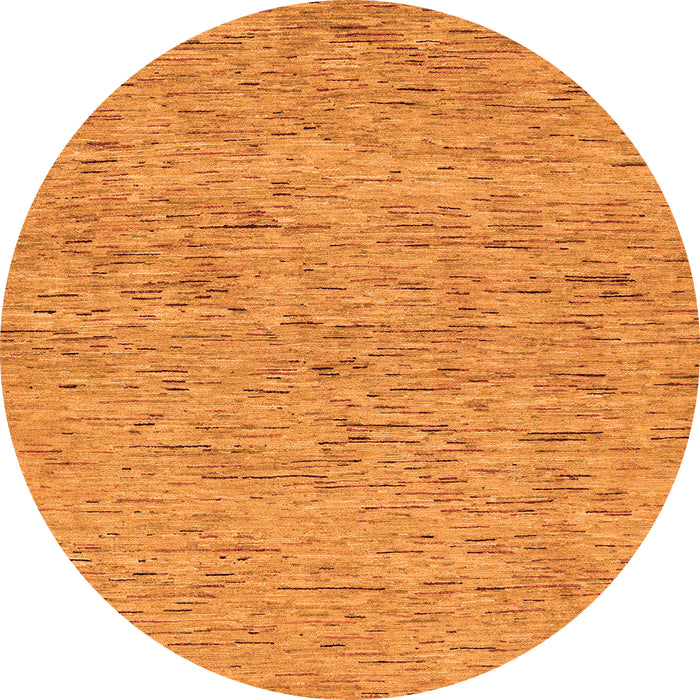 Round Abstract Orange Modern Rug, abs74org