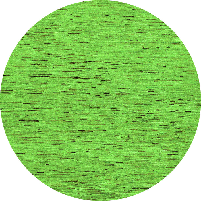 Round Abstract Green Modern Rug, abs74grn