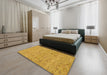 Abstract Sedona Brown Modern Rug in a Bedroom, abs74