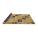 Sideview of Abstract Orange Checkered Rug, abs75