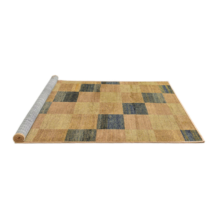 Sideview of Machine Washable Abstract Orange Rug, wshabs75