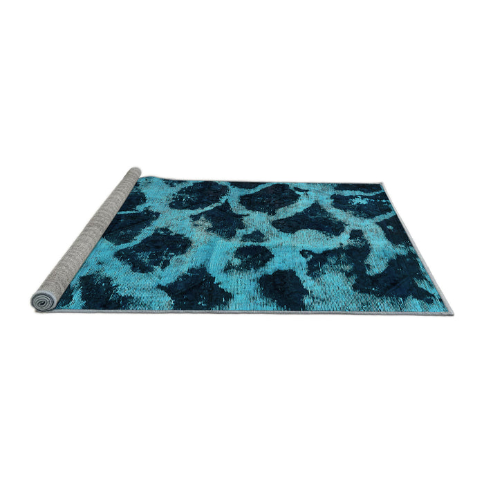 Sideview of Machine Washable Abstract Light Blue Modern Rug, wshabs750lblu
