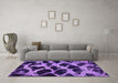 Machine Washable Abstract Purple Modern Area Rugs in a Living Room, wshabs750pur