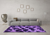 Machine Washable Abstract Purple Modern Rug, wshabs750pur