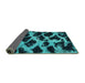 Sideview of Abstract Turquoise Modern Rug, abs750turq