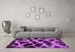 Machine Washable Abstract Pink Modern Rug in a Living Room, wshabs750pnk