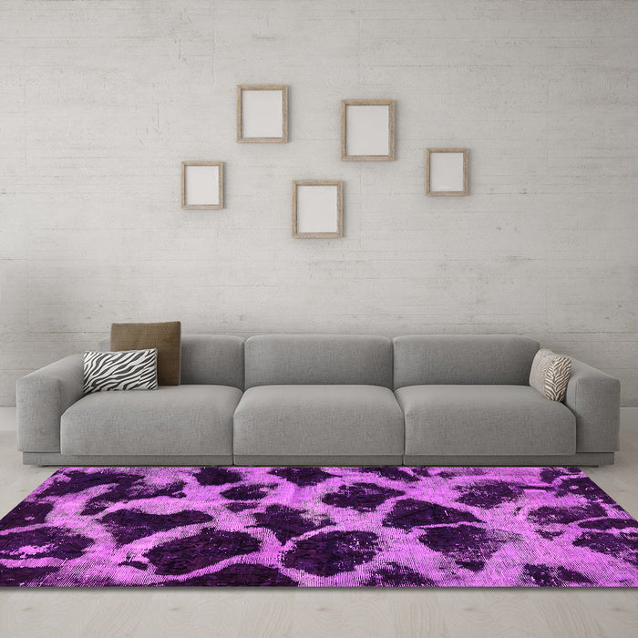 Machine Washable Abstract Pink Modern Rug in a Living Room, wshabs750pnk