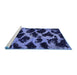 Sideview of Machine Washable Abstract Blue Modern Rug, wshabs750blu