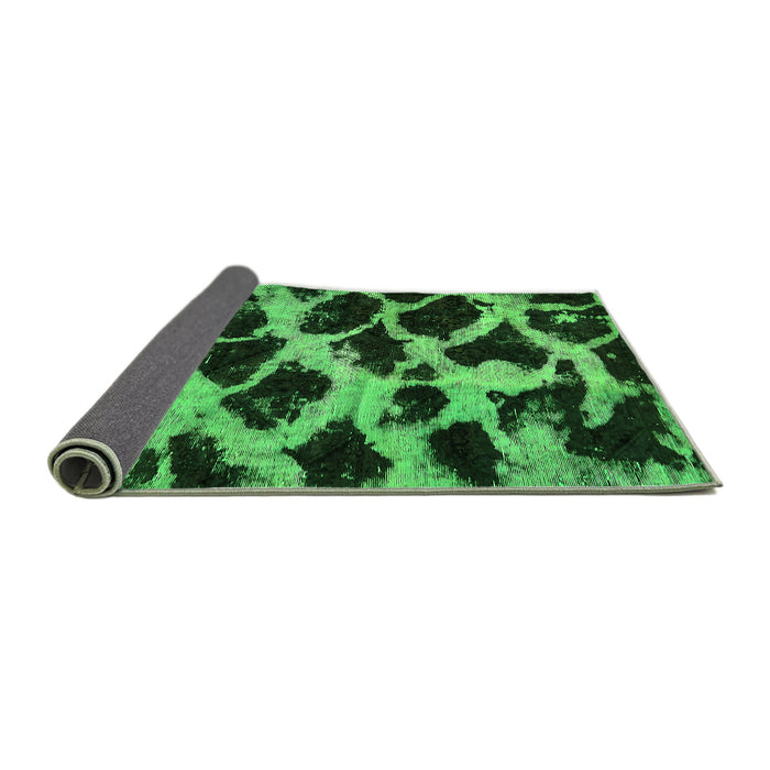 Sideview of Abstract Green Modern Rug, abs750grn