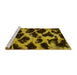 Sideview of Machine Washable Abstract Yellow Modern Rug, wshabs750yw