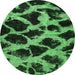 Round Abstract Emerald Green Modern Rug, abs750emgrn