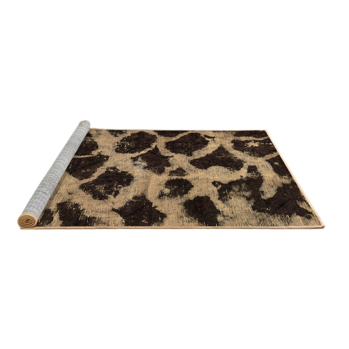 Sideview of Machine Washable Abstract Brown Modern Rug, wshabs750brn