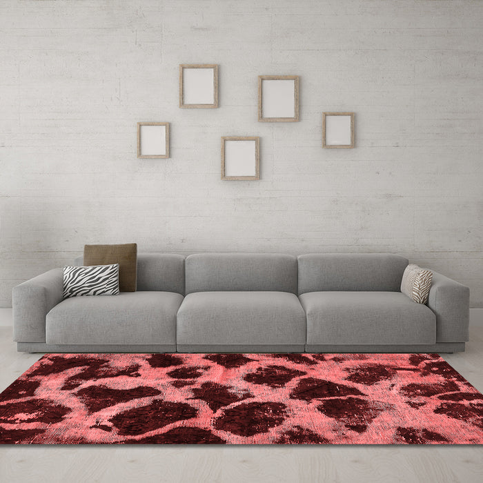 Modern Red Washable Rugs