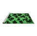 Sideview of Machine Washable Abstract Green Modern Area Rugs, wshabs750grn