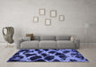 Machine Washable Abstract Blue Modern Rug in a Living Room, wshabs750blu