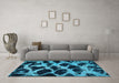 Machine Washable Abstract Light Blue Modern Rug in a Living Room, wshabs750lblu