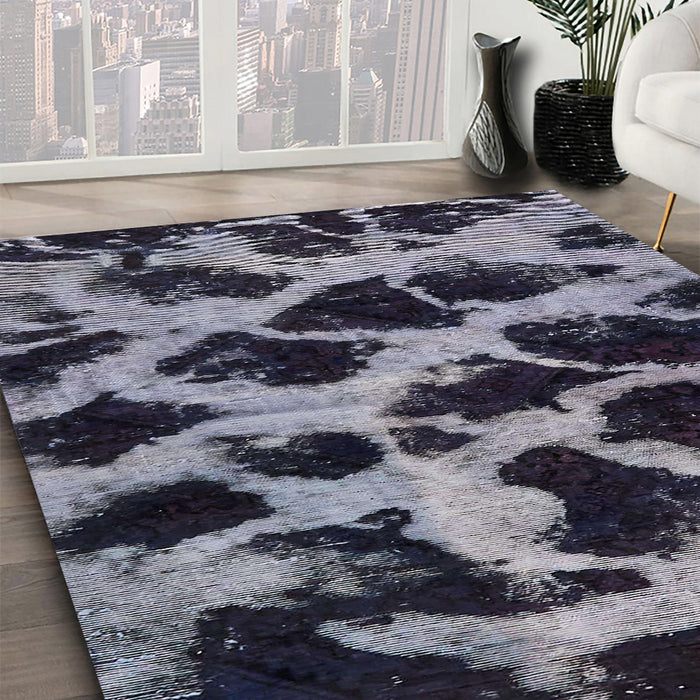 Machine Washable Abstract Dark Gray Rug in a Family Room, wshabs750