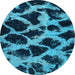 Round Abstract Light Blue Modern Rug, abs750lblu