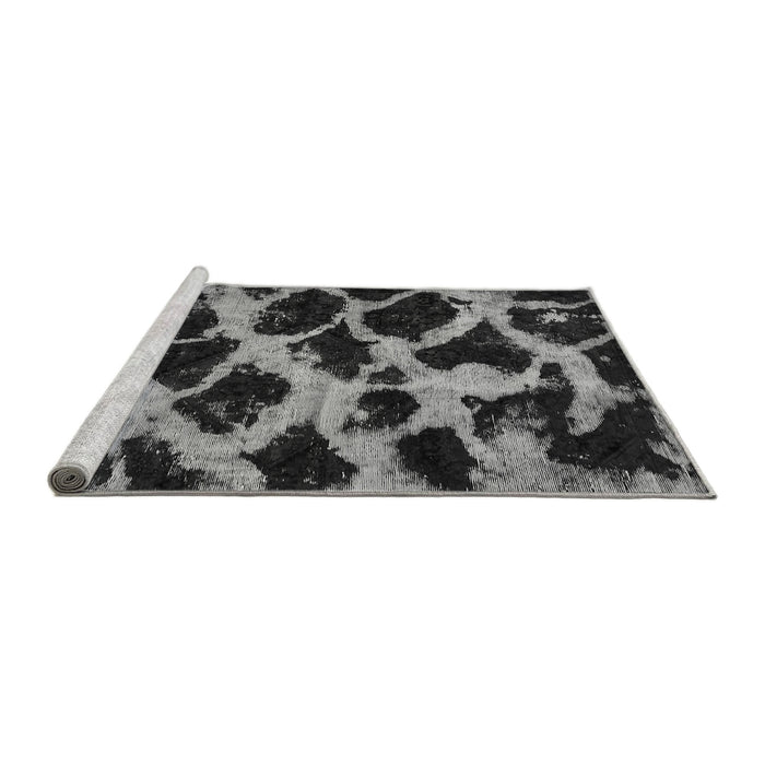 Sideview of Machine Washable Abstract Gray Modern Rug, wshabs750gry