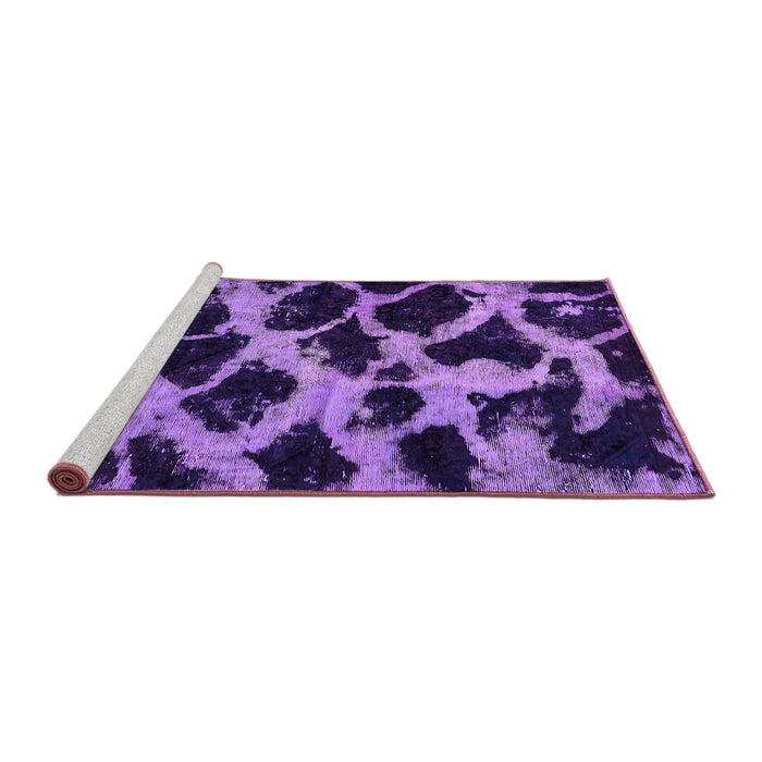 Sideview of Machine Washable Abstract Purple Modern Area Rugs, wshabs750pur