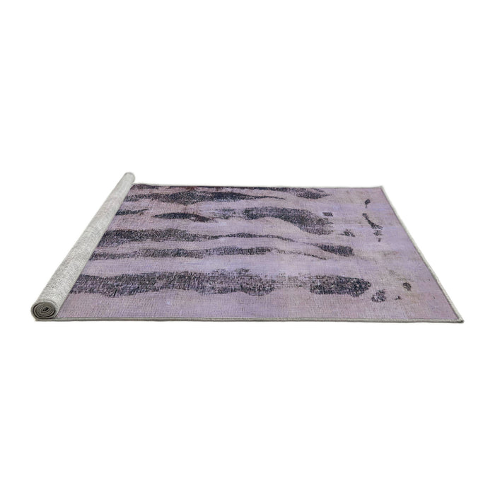 Sideview of Machine Washable Abstract Lilac Purple Rug, wshabs751