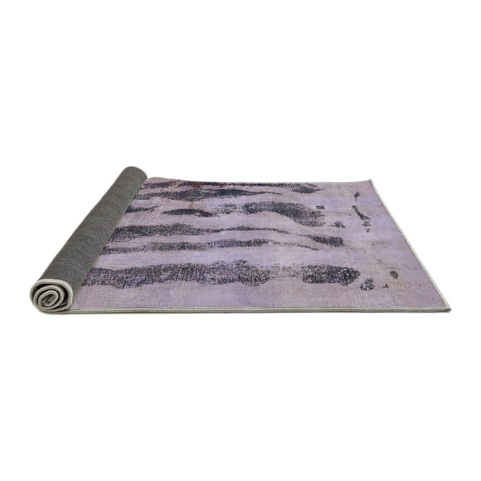 Sideview of Abstract Lilac Purple Modern Rug, abs751