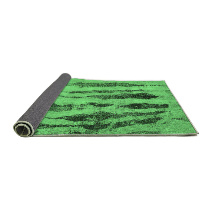 Sideview of Abstract Emerald Green Modern Rug, abs751emgrn