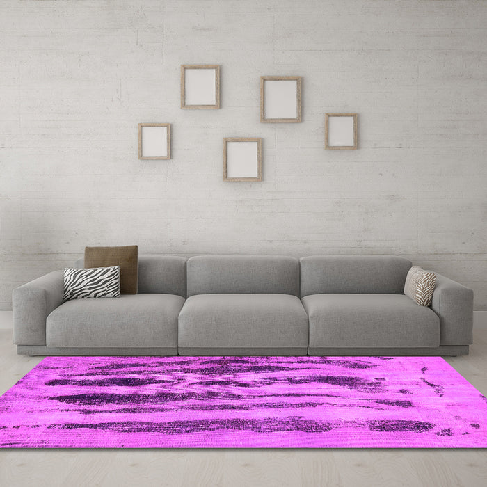 Machine Washable Abstract Pink Modern Rug in a Living Room, wshabs751pnk