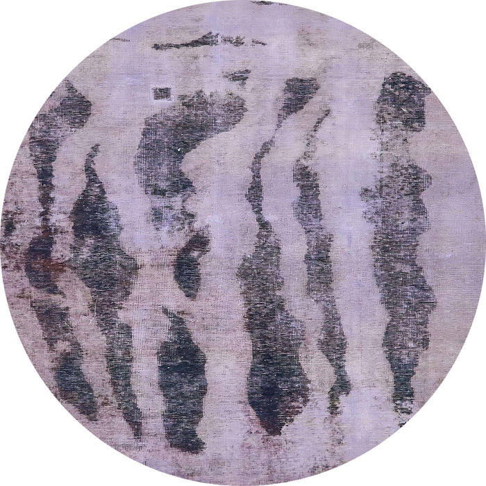 Round Machine Washable Abstract Lilac Purple Rug, wshabs751